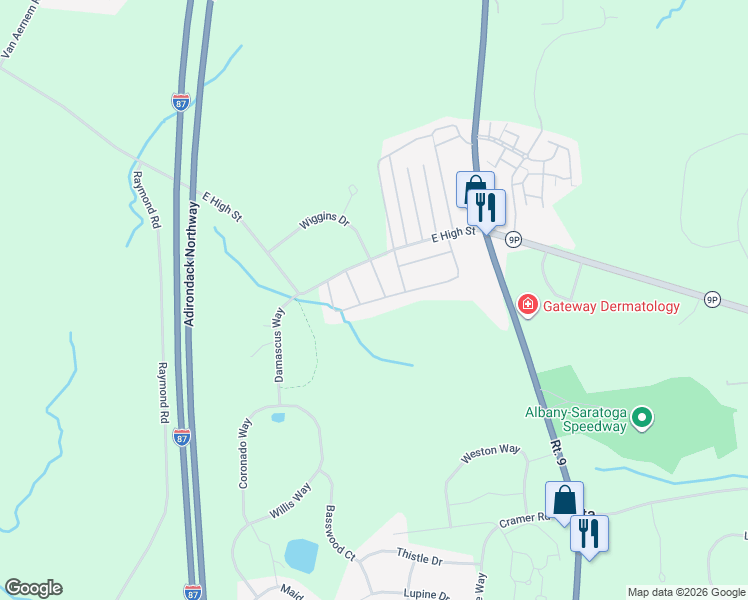 map of restaurants, bars, coffee shops, grocery stores, and more near 1-31 Holly's Folly in Ballston Spa