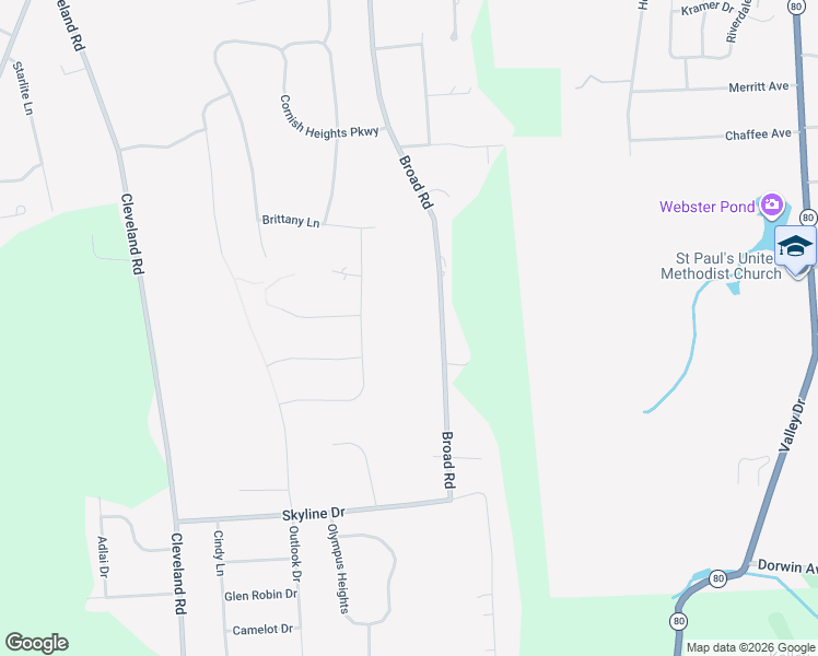 map of restaurants, bars, coffee shops, grocery stores, and more near 4533 Broad Road in Syracuse