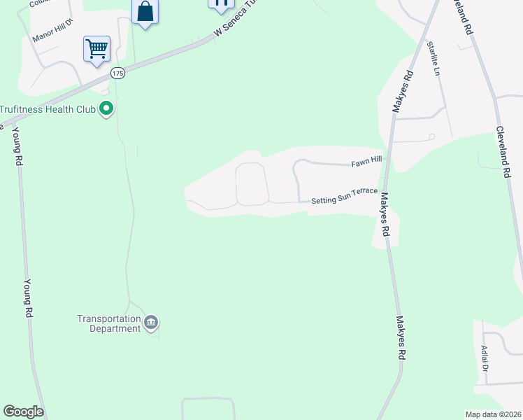 map of restaurants, bars, coffee shops, grocery stores, and more near 4680 Setting Sun Terrace in Syracuse