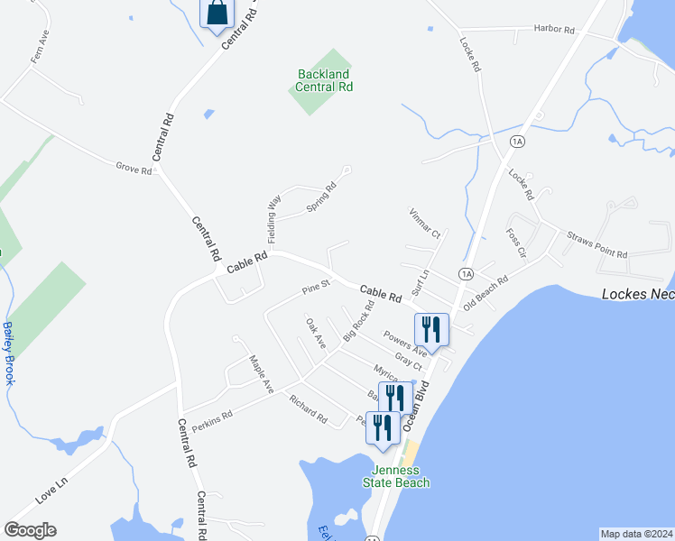 map of restaurants, bars, coffee shops, grocery stores, and more near 75 Cable Road in Rye
