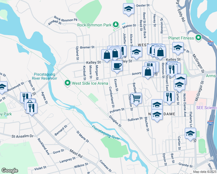 map of restaurants, bars, coffee shops, grocery stores, and more near 11 Cumberland Street in Manchester