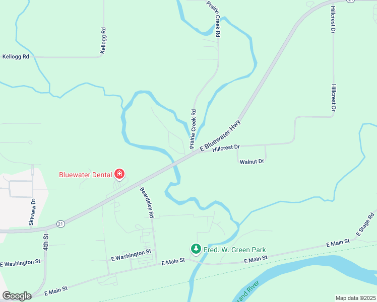 map of restaurants, bars, coffee shops, grocery stores, and more near 390 Caroline Street in Ionia