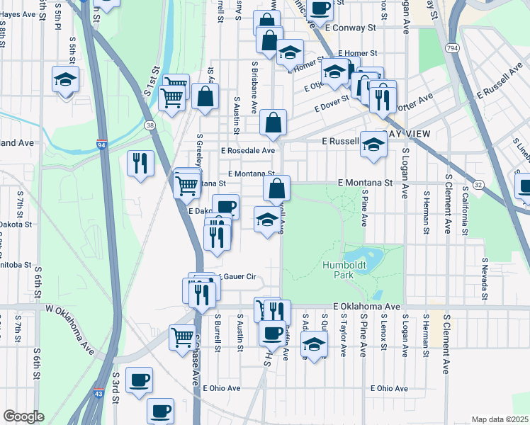 map of restaurants, bars, coffee shops, grocery stores, and more near 325 East Schiller Street in Milwaukee