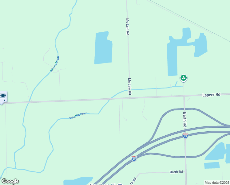 map of restaurants, bars, coffee shops, grocery stores, and more near 6550 Lapeer Road in North Street