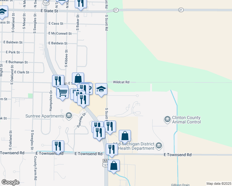 map of restaurants, bars, coffee shops, grocery stores, and more near 1129 Astwood Mews Lane in Saint Johns