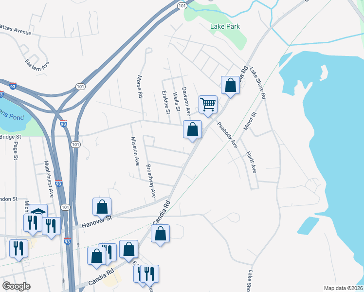 map of restaurants, bars, coffee shops, grocery stores, and more near 33 Fairmount Avenue in Manchester