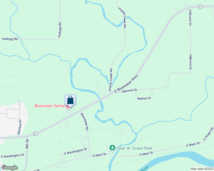 map of restaurants, bars, coffee shops, grocery stores, and more near 390 Caroline Street in Ionia