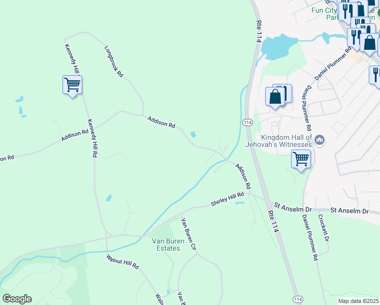 map of restaurants, bars, coffee shops, grocery stores, and more near 260 Addison Road in Goffstown