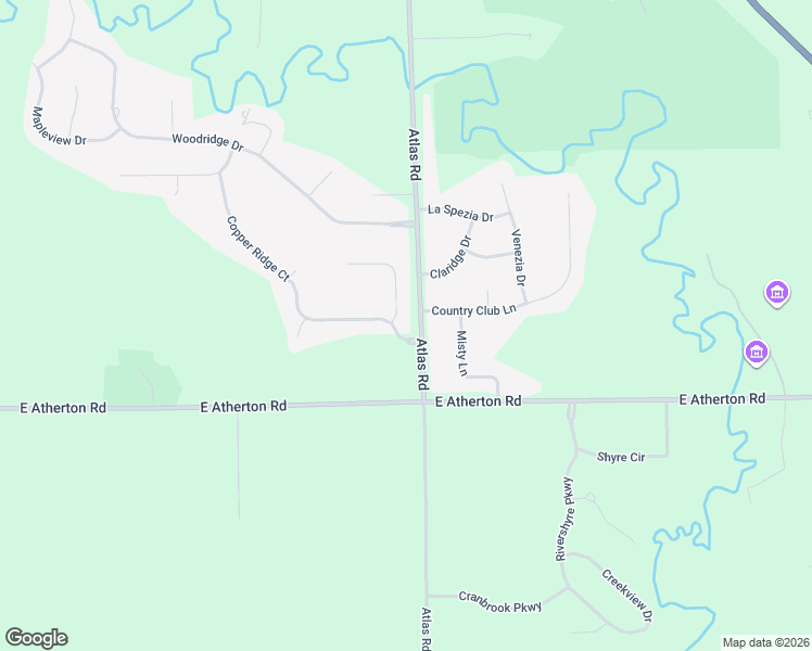 map of restaurants, bars, coffee shops, grocery stores, and more near 9247 Copper Ridge Drive in Davison