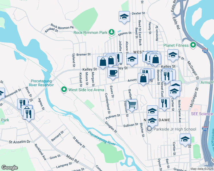 map of restaurants, bars, coffee shops, grocery stores, and more near 11 Cumberland Street in Manchester
