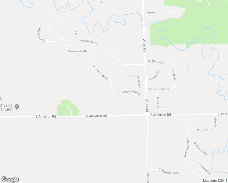 map of restaurants, bars, coffee shops, grocery stores, and more near 9102 Copper Ridge Drive in Davison