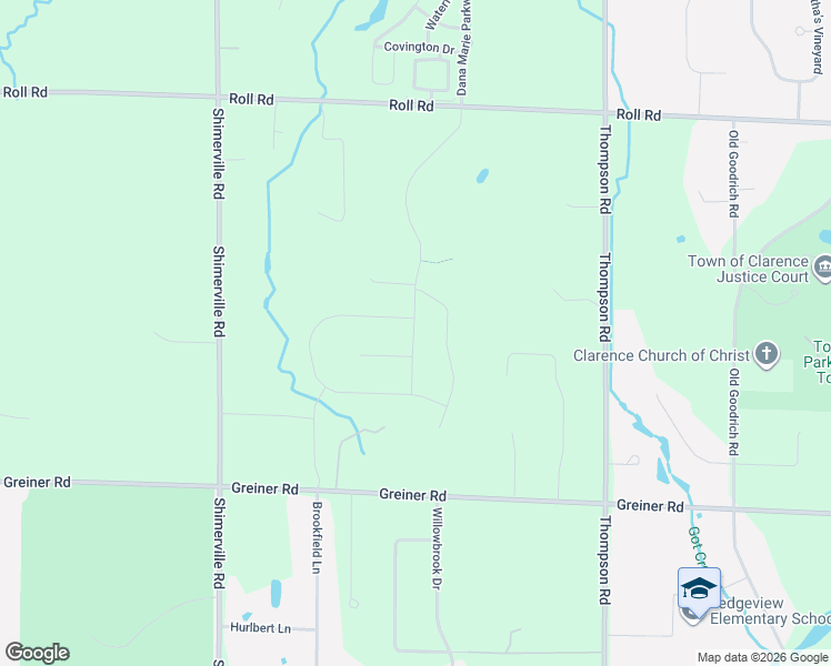 map of restaurants, bars, coffee shops, grocery stores, and more near 5377 Marguerites Way in Clarence