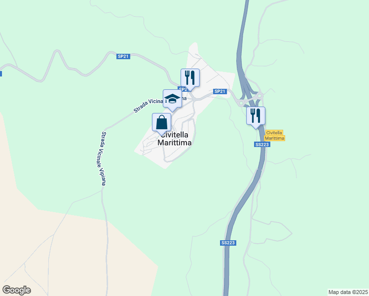 map of restaurants, bars, coffee shops, grocery stores, and more near 3 Via dei Pratoni in Civitella Marittima