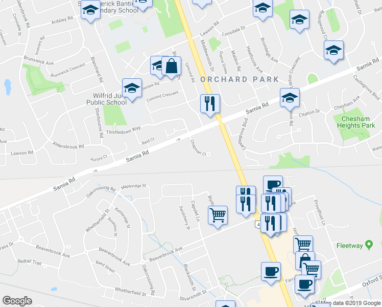map of restaurants, bars, coffee shops, grocery stores, and more near 70 Chapman Court in London