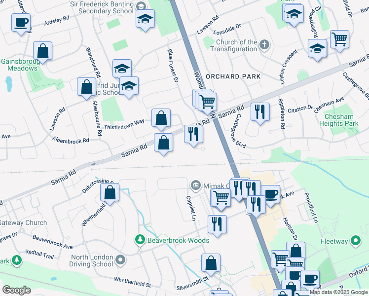 map of restaurants, bars, coffee shops, grocery stores, and more near 70 Chapman Court in London