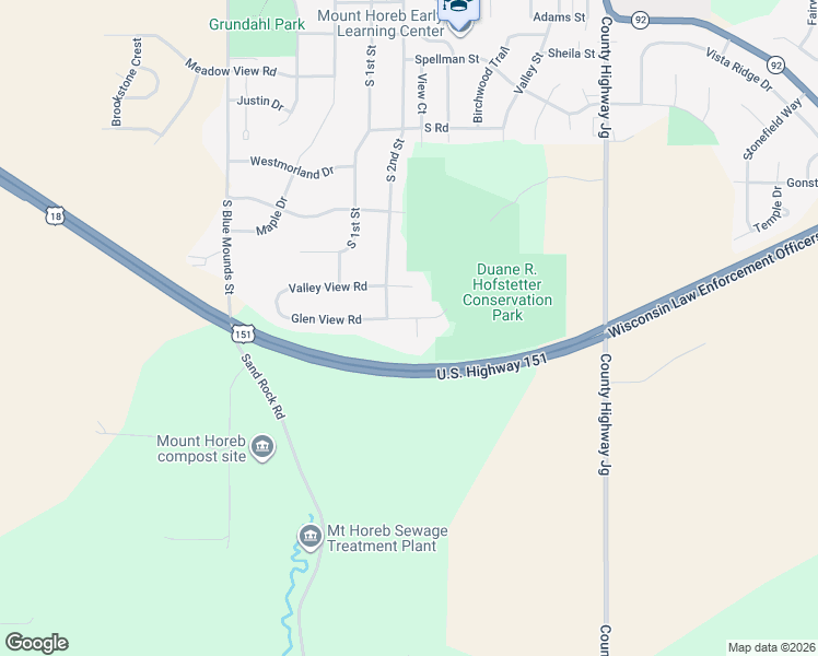 map of restaurants, bars, coffee shops, grocery stores, and more near 1000 Glen View Road in Mount Horeb
