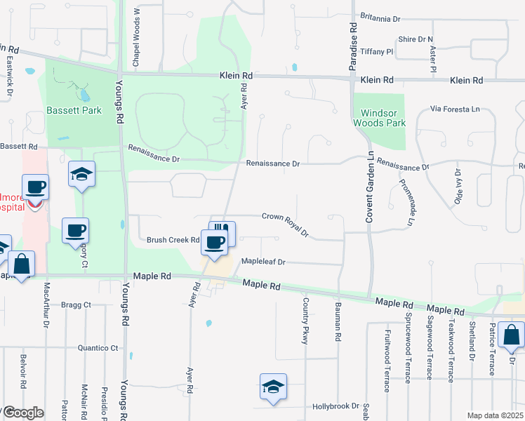 map of restaurants, bars, coffee shops, grocery stores, and more near 24 Crown Royal Drive in Buffalo