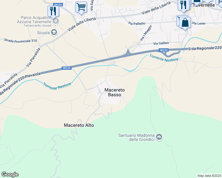 map of restaurants, bars, coffee shops, grocery stores, and more near 3 Strada Vicinale da Macereto alle Grondici in Macereto Basso