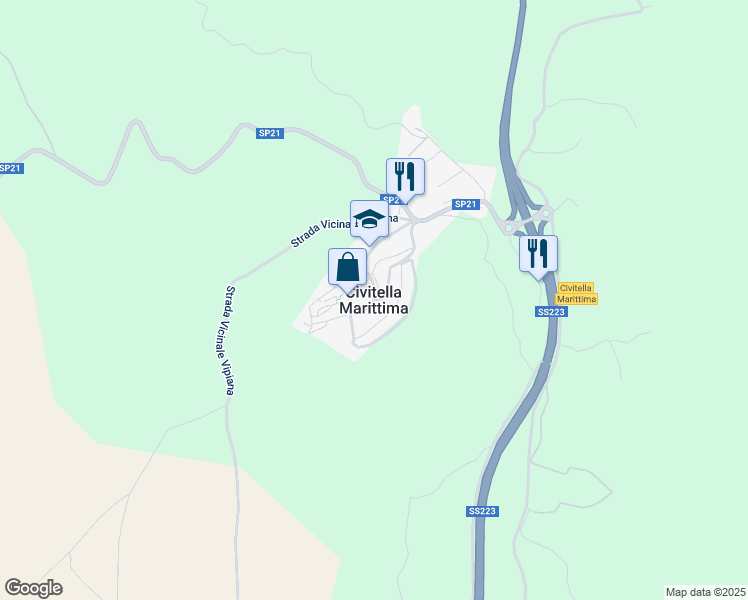 map of restaurants, bars, coffee shops, grocery stores, and more near in Civitella Marittima