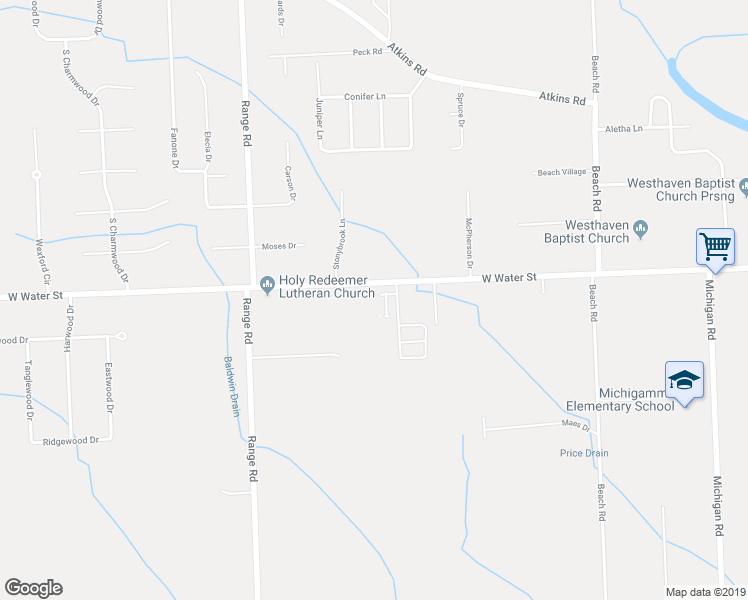 map of restaurants, bars, coffee shops, grocery stores, and more near 4379 West Water Street in Port Huron