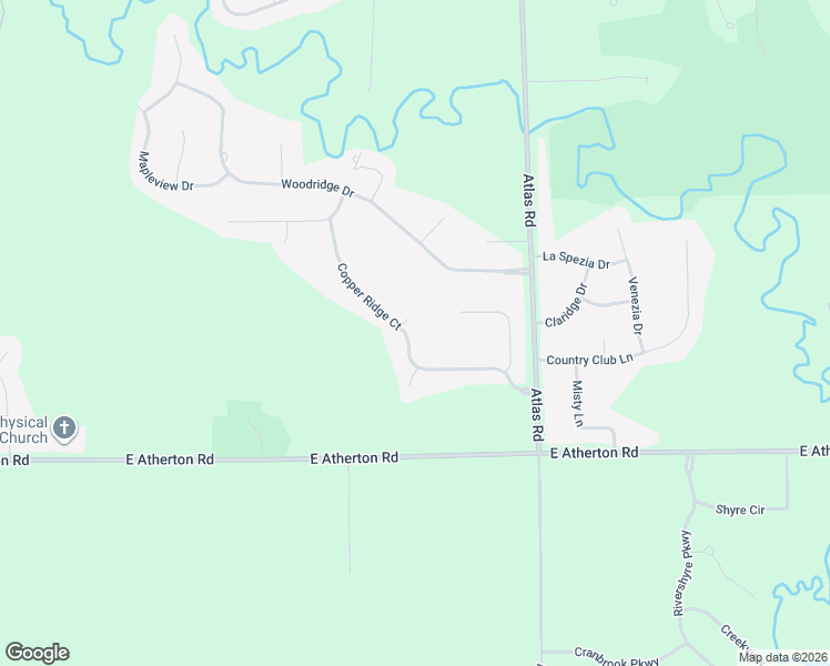map of restaurants, bars, coffee shops, grocery stores, and more near 9123 Copper Ridge Drive in Davison