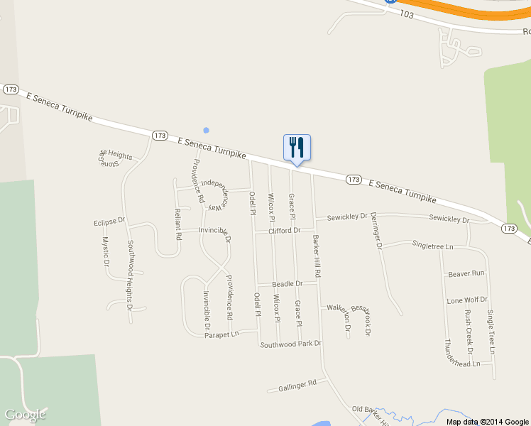 map of restaurants, bars, coffee shops, grocery stores, and more near 4611 Wilcox Place in Jamesville