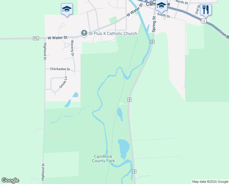 map of restaurants, bars, coffee shops, grocery stores, and more near 56 County Road B in Cambridge