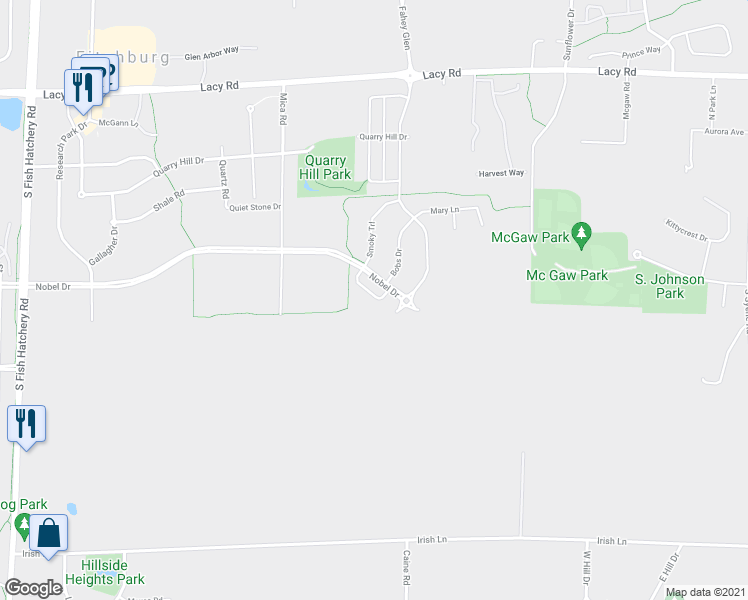 map of restaurants, bars, coffee shops, grocery stores, and more near 5351 Nobel Drive in Fitchburg