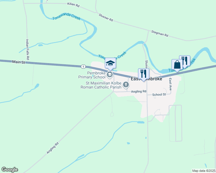 map of restaurants, bars, coffee shops, grocery stores, and more near 2486 Main Street in Corfu