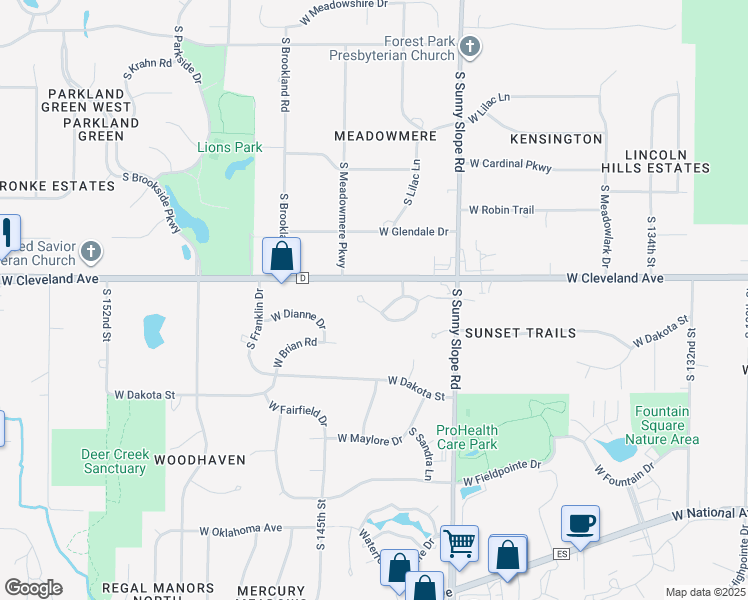 map of restaurants, bars, coffee shops, grocery stores, and more near 14225 Twilight Way in New Berlin