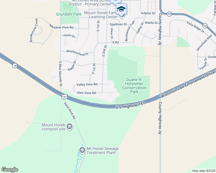 map of restaurants, bars, coffee shops, grocery stores, and more near 212 Glen View Road in Mount Horeb