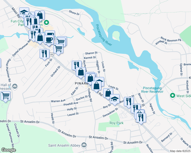 map of restaurants, bars, coffee shops, grocery stores, and more near 3 Cross Street in Manchester