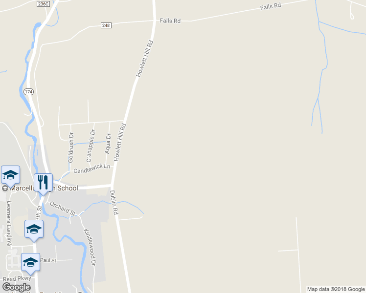 map of restaurants, bars, coffee shops, grocery stores, and more near 4650 Howlett Hill Road in Marcellus