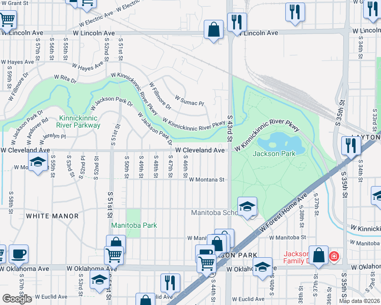 map of restaurants, bars, coffee shops, grocery stores, and more near 4508 West Cleveland Avenue in Milwaukee