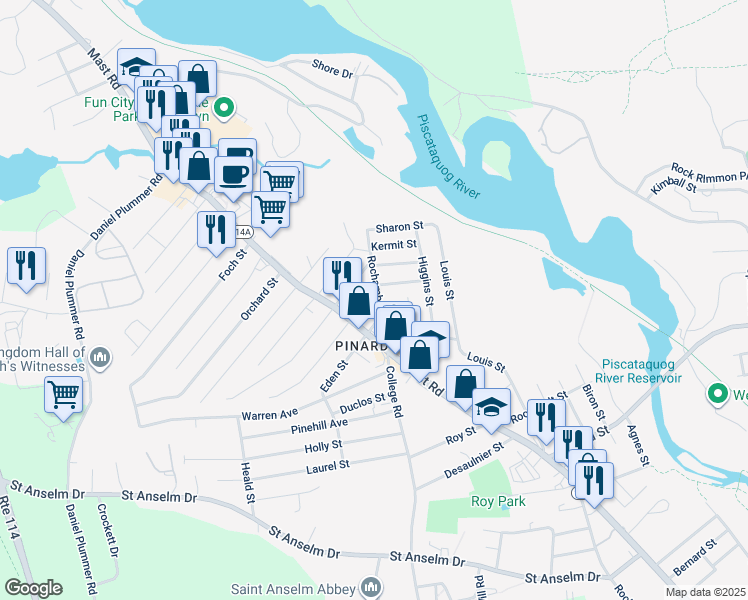map of restaurants, bars, coffee shops, grocery stores, and more near 24 Plummer Street in Manchester
