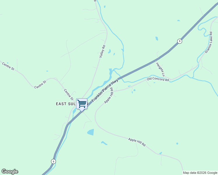 map of restaurants, bars, coffee shops, grocery stores, and more near 98 Apple Hill Road in Sullivan