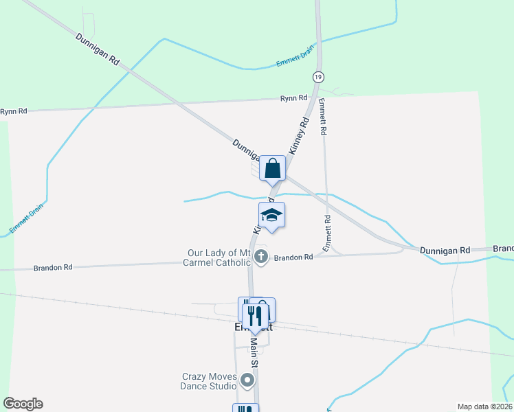 map of restaurants, bars, coffee shops, grocery stores, and more near 3323 Kinney Road in Emmett