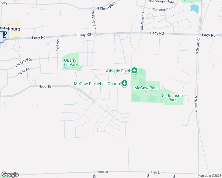 map of restaurants, bars, coffee shops, grocery stores, and more near 2595 Holstein Lane in Fitchburg