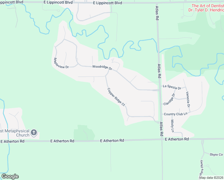 map of restaurants, bars, coffee shops, grocery stores, and more near 9057 Copper Ridge Drive in Davison