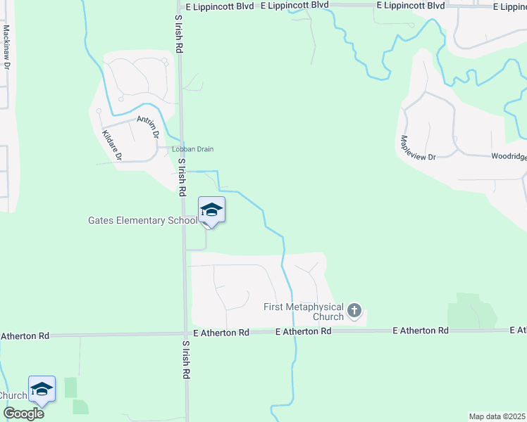 map of restaurants, bars, coffee shops, grocery stores, and more near 2359 South Irish Road in Davison