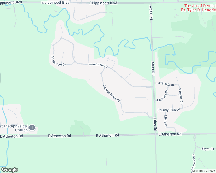 map of restaurants, bars, coffee shops, grocery stores, and more near 9057 Copper Ridge Drive in Davison