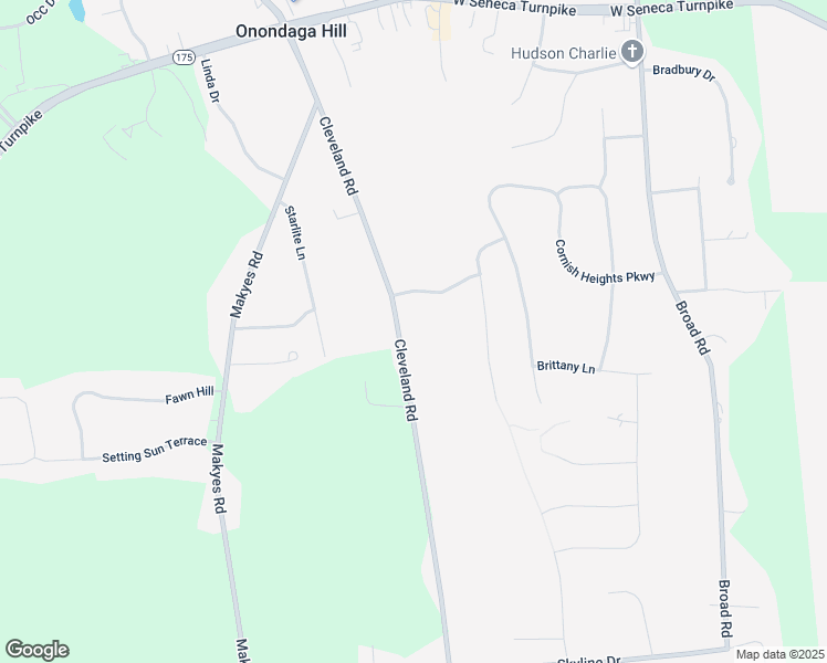 map of restaurants, bars, coffee shops, grocery stores, and more near 4636 Cleveland Road in Syracuse