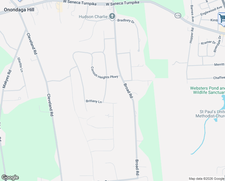 map of restaurants, bars, coffee shops, grocery stores, and more near 4592 Bloomsbury Drive in Syracuse