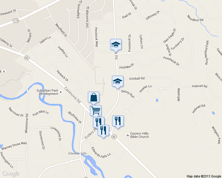 map of restaurants, bars, coffee shops, grocery stores, and more near 4645 Enders Road in Manlius