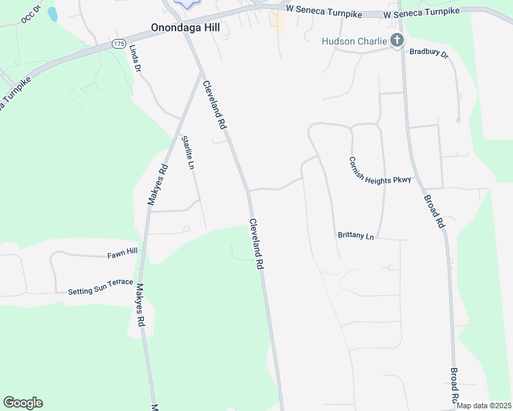 map of restaurants, bars, coffee shops, grocery stores, and more near 4636 Cleveland Road in Syracuse