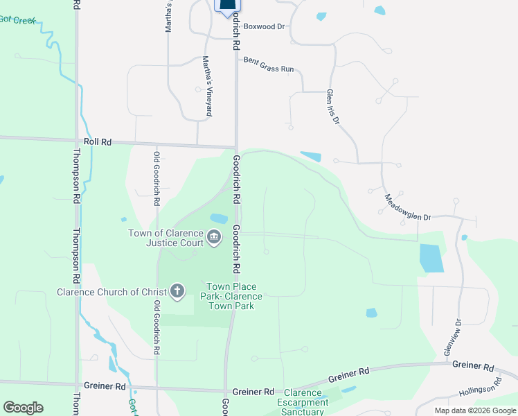 map of restaurants, bars, coffee shops, grocery stores, and more near 5520 Serenity Court in Clarence