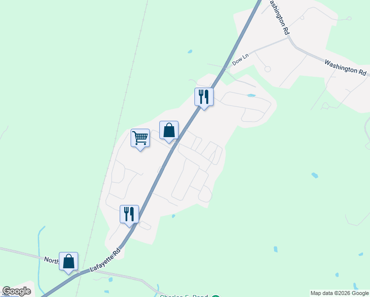 map of restaurants, bars, coffee shops, grocery stores, and more near 29 Hawthorne Road in North Hampton