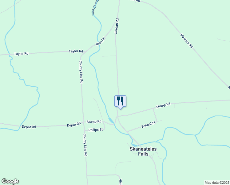 map of restaurants, bars, coffee shops, grocery stores, and more near 4671 Jordan Road in Skaneateles Falls