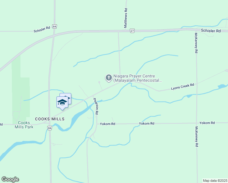 map of restaurants, bars, coffee shops, grocery stores, and more near 871 Lyons Creek Road in Welland