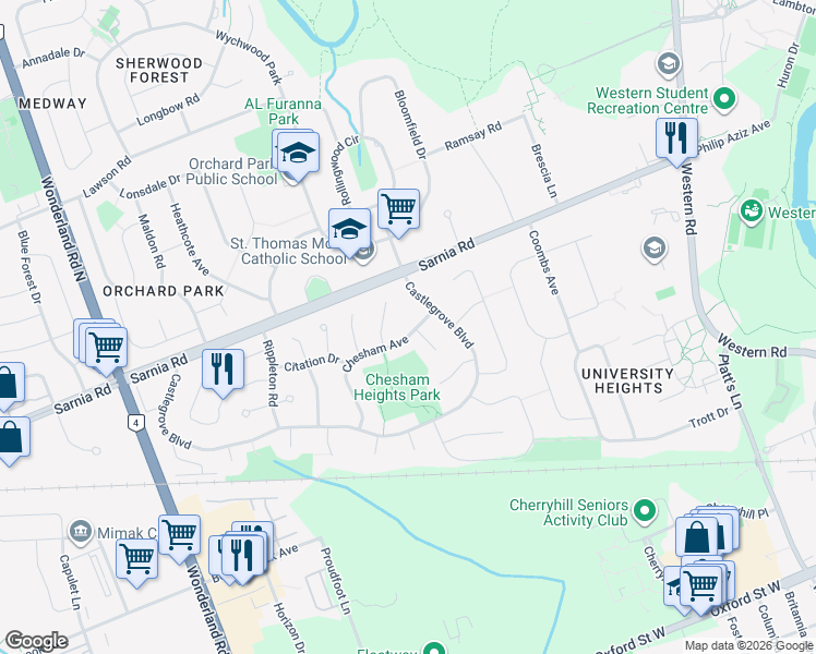 map of restaurants, bars, coffee shops, grocery stores, and more near 24 Chesham Avenue in London